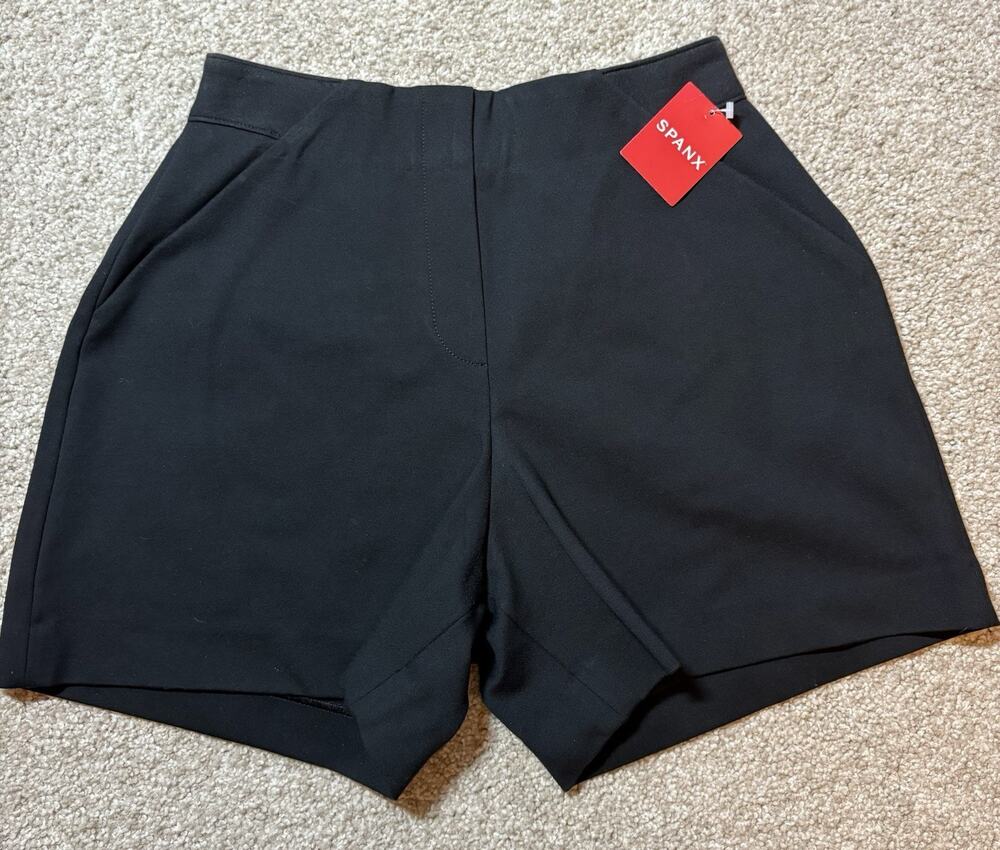 Spanx The Perfect A-Line Short XS Classic Black High Rise Pull On NWT 20410R